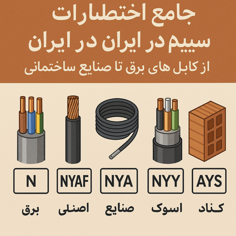 راهنمای جامع علامت اختصاری مفتول در ایران: از کابل برق تا صنایع ساختمانی